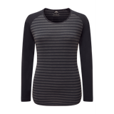 Mountain Equipment Redline LS Women's Tee in Cosmos Stripe/Cosmos - Front