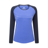 Mountain Equipment Redline LS Women's Tee in Vivid Stripe/Cosmos - Front