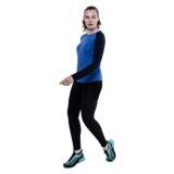 Mountain Equipment Redline LS Women's Tee in Vivid Stripe/Cosmos - On Model Back