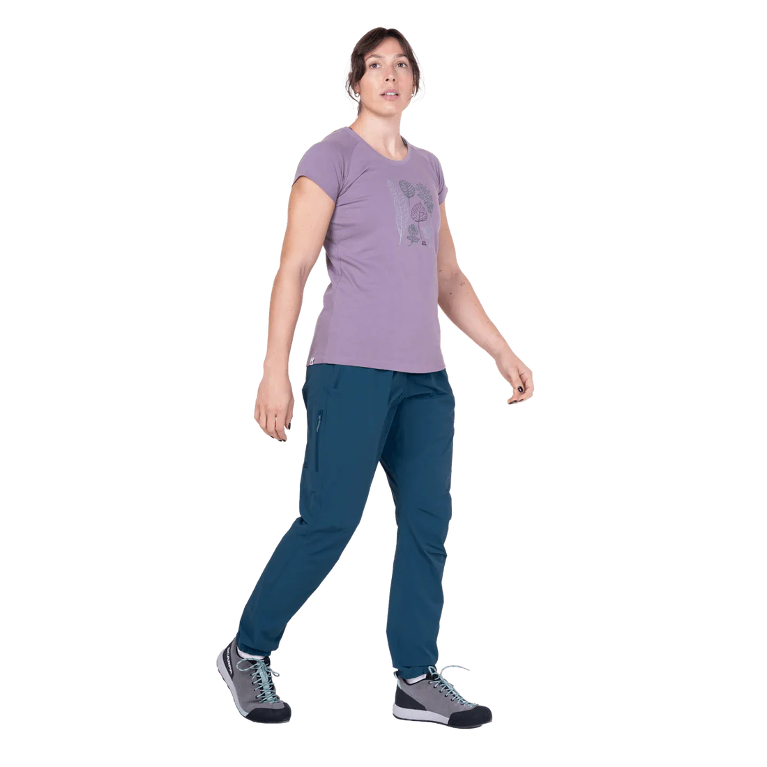Mountain Equipment Sella Women's Pant in Majolica Blue - Front full length model view