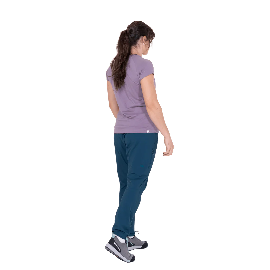 Mountain Equipment Sella Women's Pant in Majolica Blue - Side model view