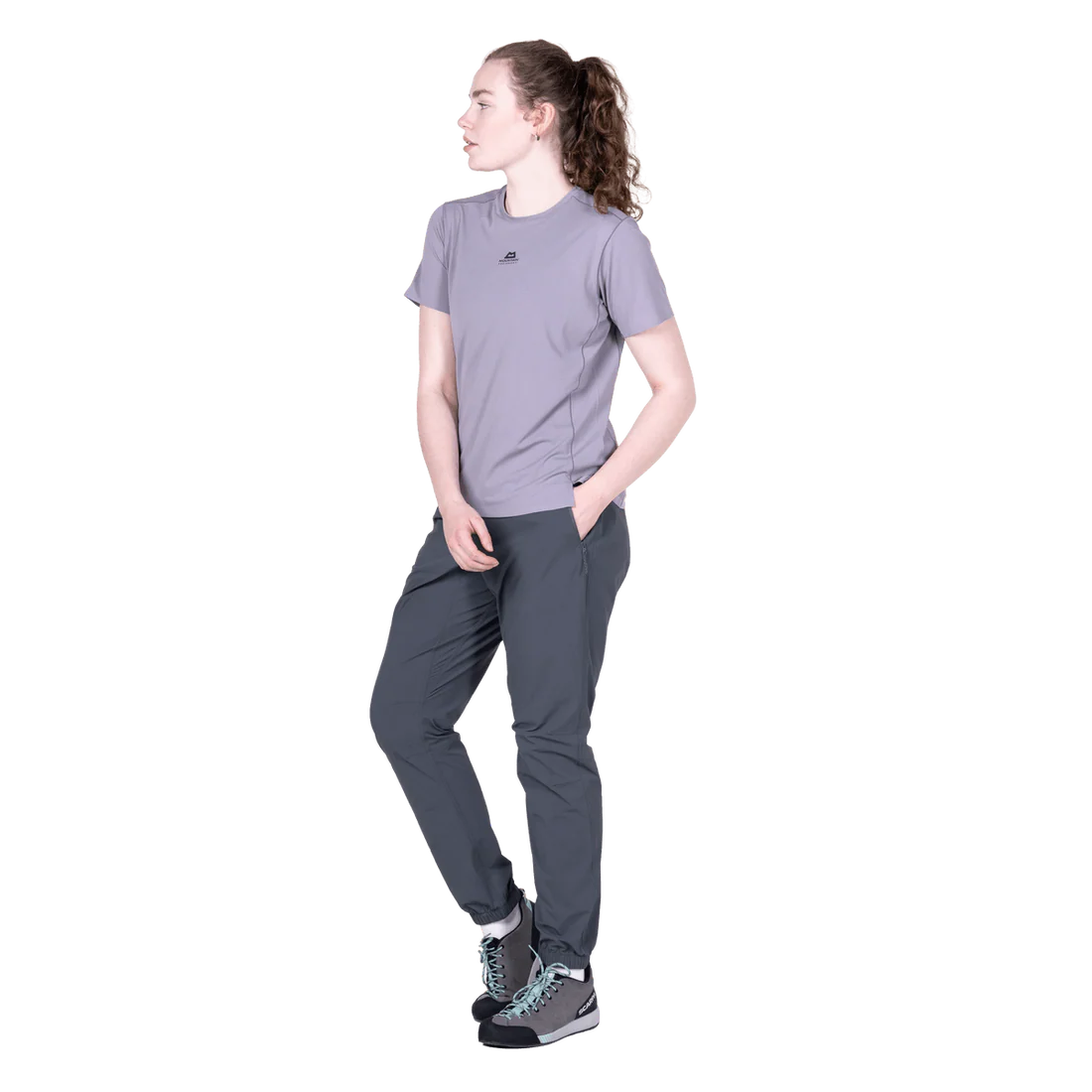 Mountain Equipment Sella Women's Pant in Ombre Blue - Side model view