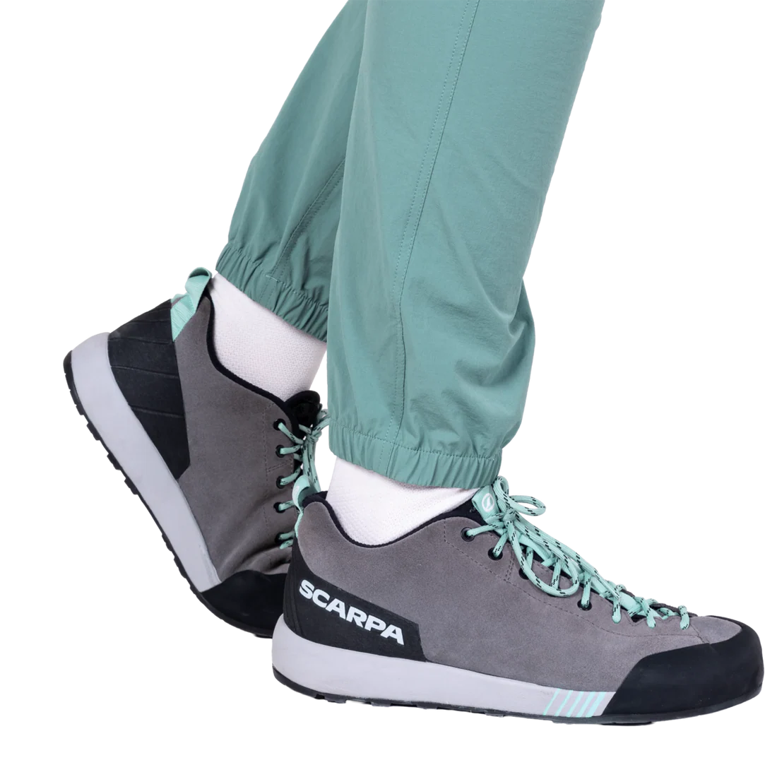 Mountain Equipment Sella Women's Pant in Sea Pine - Elasticated hem detail