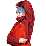 Mountain Equipment Shigri GORE-TEX Women's Jacket in Chili Red/Merlot - Hood Adjustment