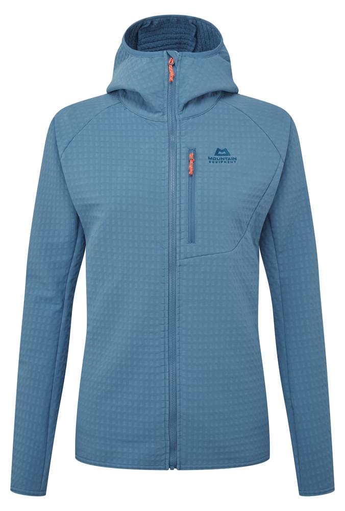 Mountain Equipment Shroud Hooded Women's Jacket in Stellar Blue - Front