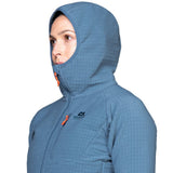 Mountain Equipment Shroud Hooded Women's Jacket in Stellar Blue - Hood Detail