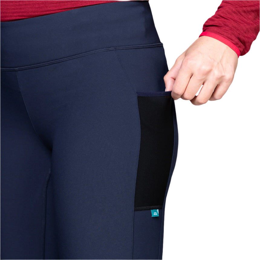 Mountain Equipment Sonica Women's Tight in Cosmos - Zip Pocket Detail