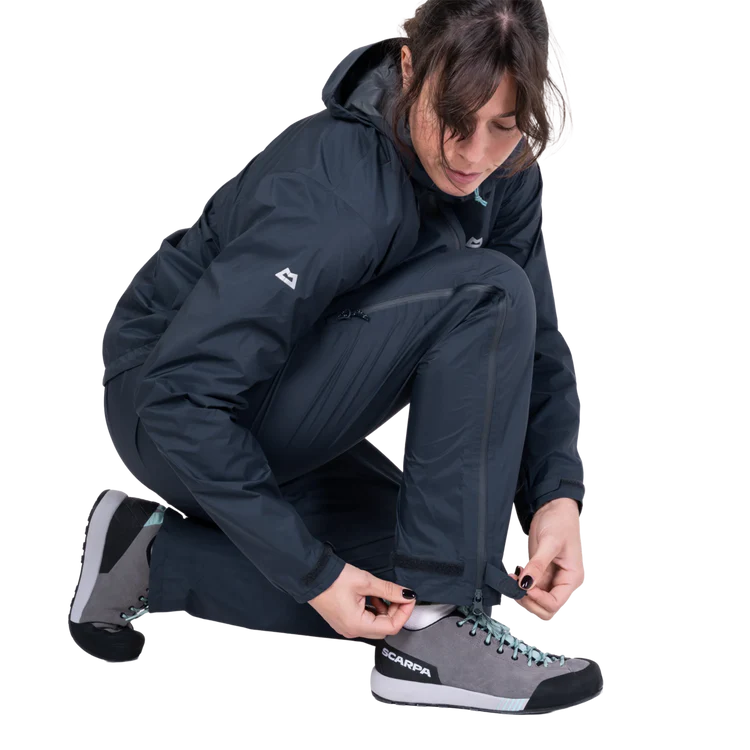 Mountain Equipment Spyre Women's Pant in Blue Nights - Kneeling