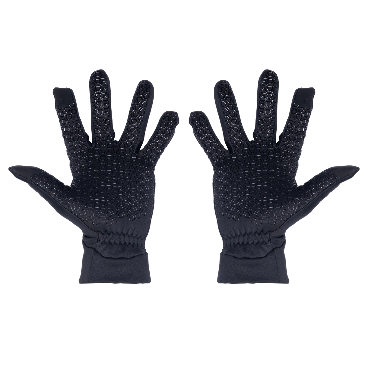 Mountain Equipment Stretch Fleece Grip Glove in Black - Back of Hand