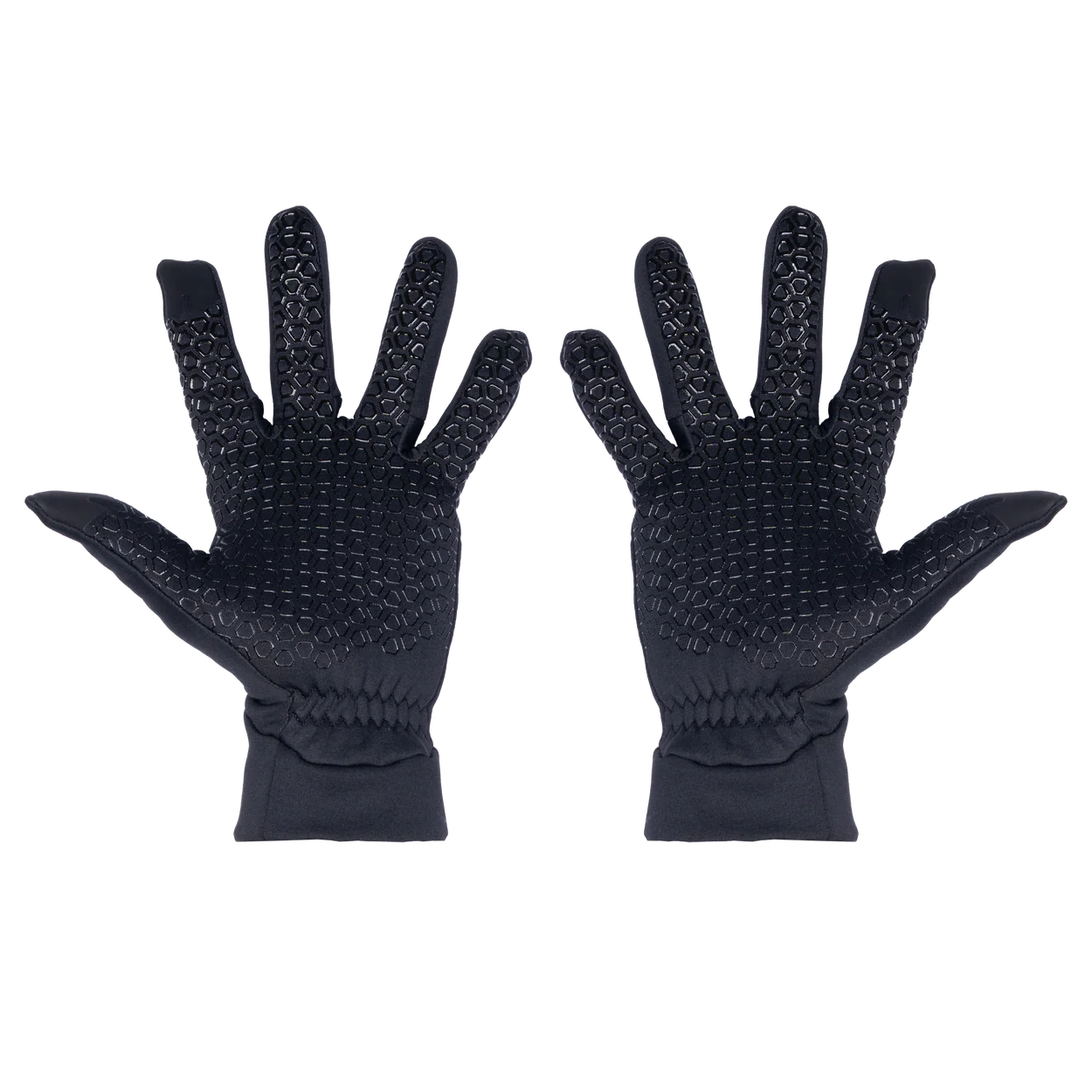 Mountain Equipment Stretch Fleece Grip Glove in Black - Back of Hand