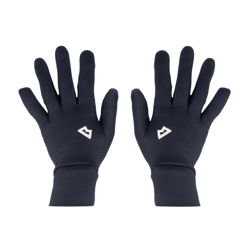 Mountain Equipment Stretch Fleece Grip Women's Glove in Black - Palm and Back of Hand