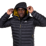Mountain Equipment Superflux Men's Jacket in Obsidian - Clearance - Hood Up Front