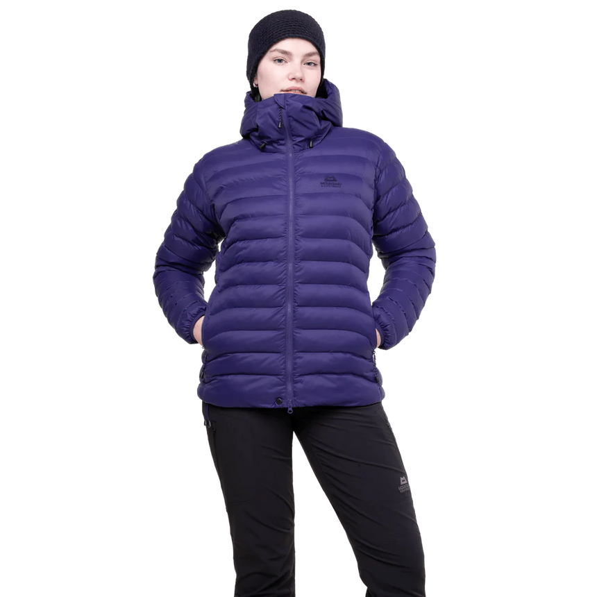 Mountain Equipment Superflux Women's Jacket in Amethyst/Cosmos - Full Length Front on Model