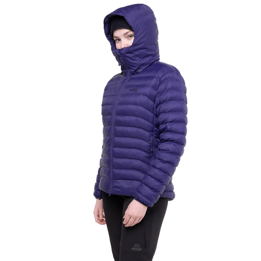 Mountain Equipment Superflux Women's Jacket in Amethyst/Cosmos - Hood Up Side