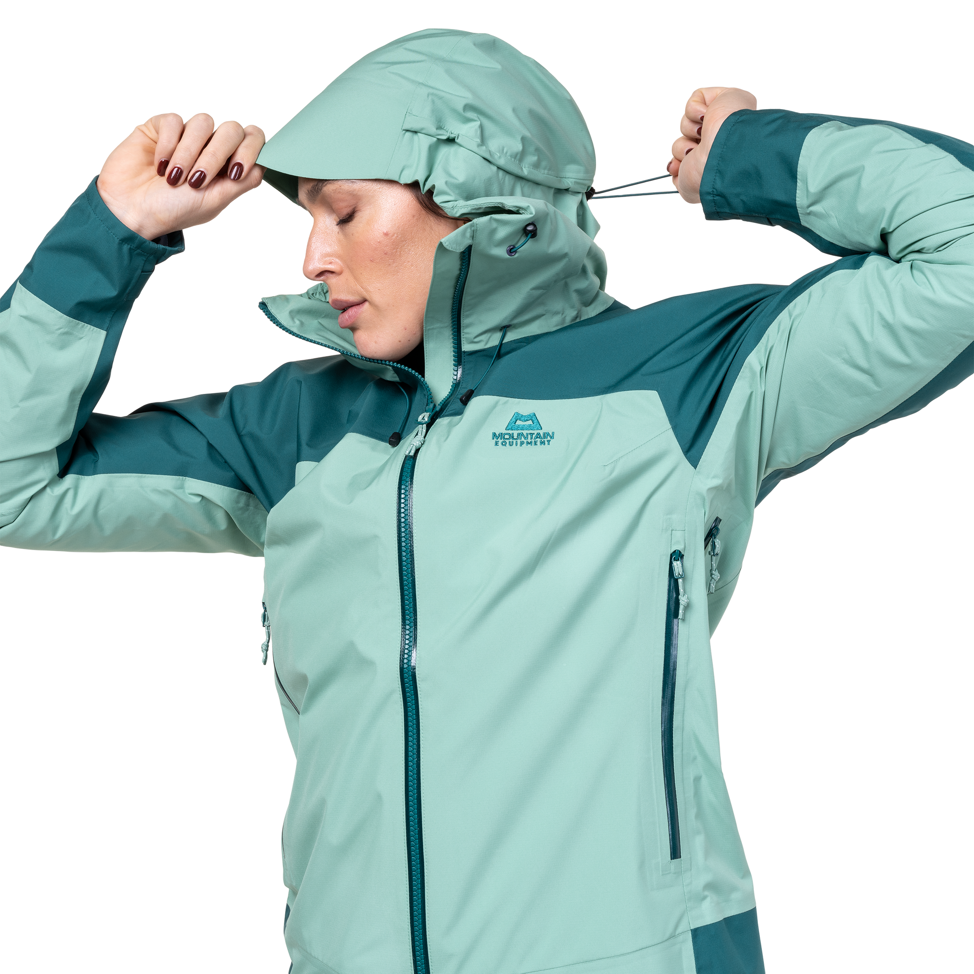 Mountain Equipment Tacul Women's Jacket in Lichen/Deep Teal - Adjustable Cord