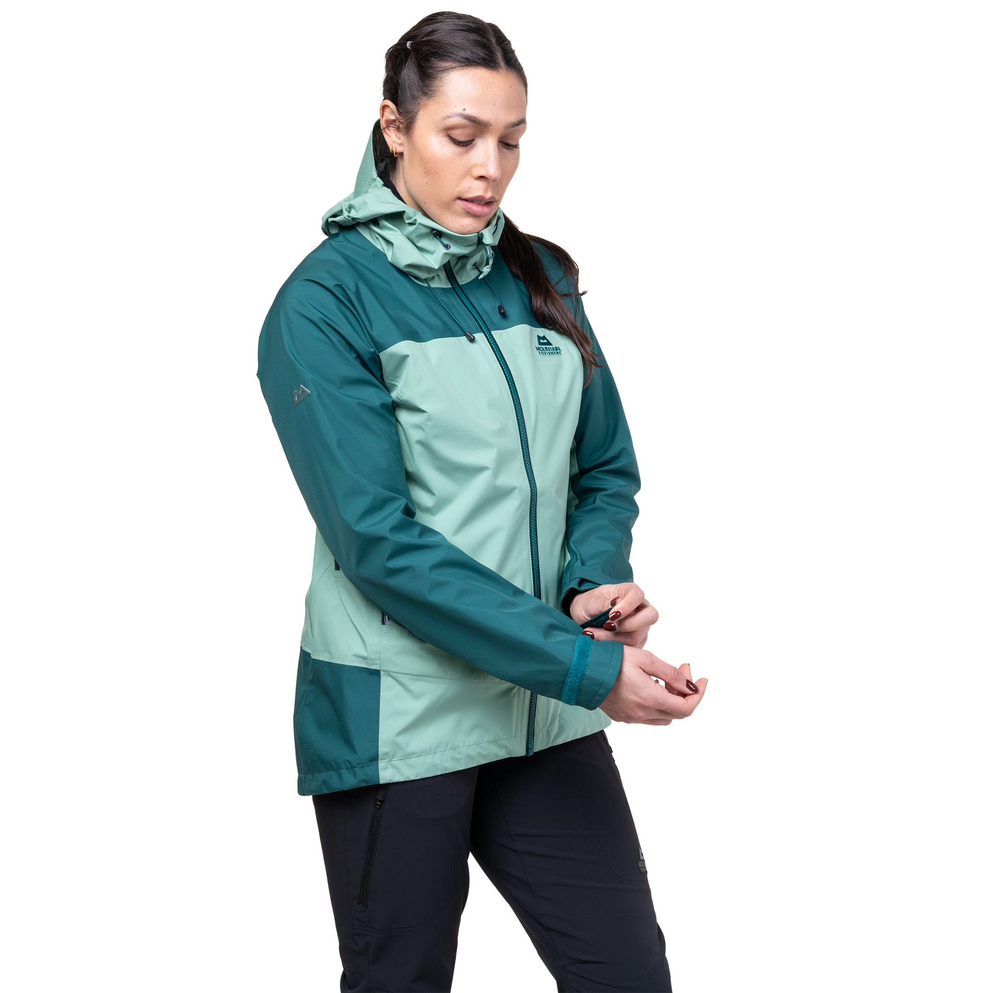 Mountain Equipment Tacul Women's Jacket in Lichen/Deep Teal - Adjustable Cuff