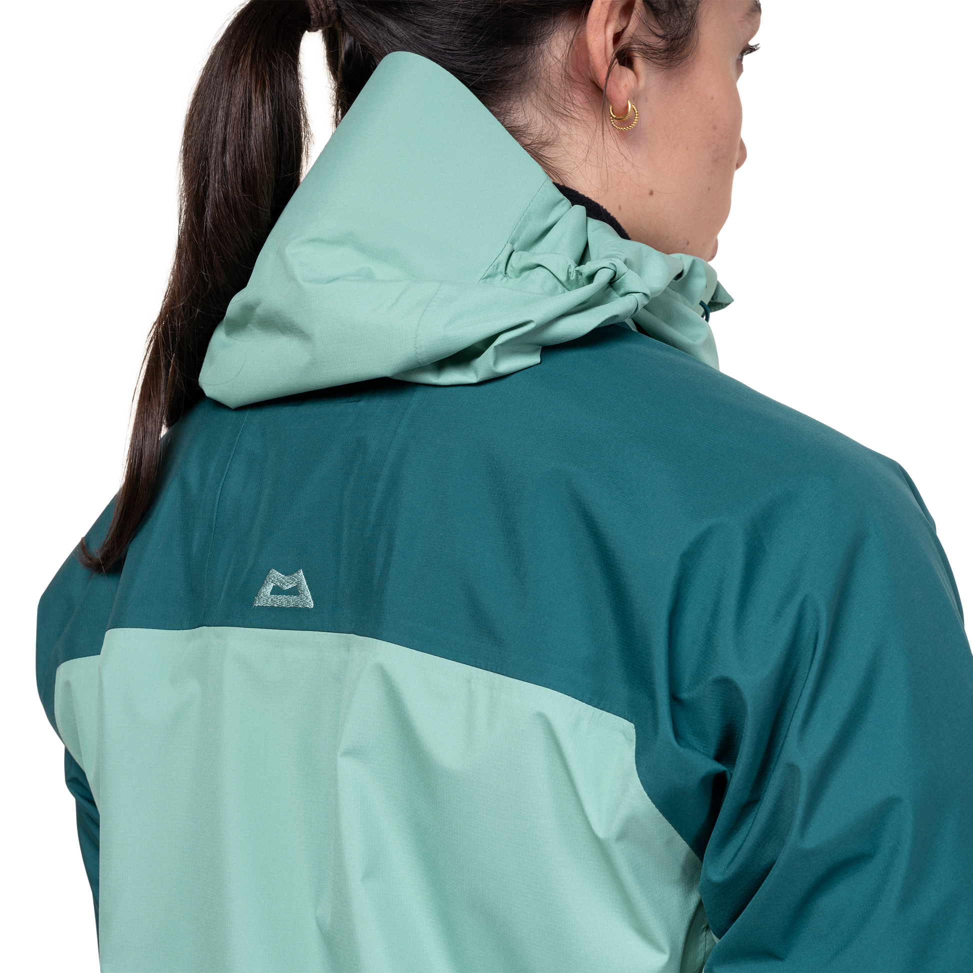 Mountain Equipment Tacul Women's Jacket in Lichen/Deep Teal - Hood