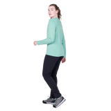 Mountain Equipment Tempi Women's LS Tee in Aqua - Side walking