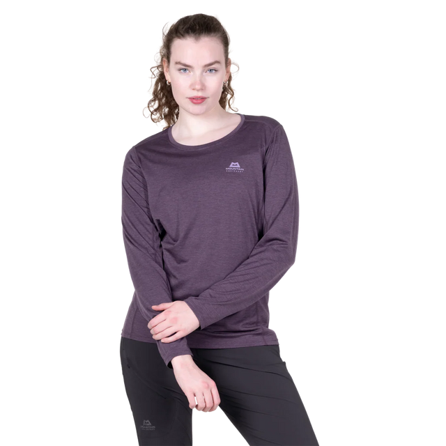 Mountain Equipment Tempi Women's LS Tee in Nightshade - Front view