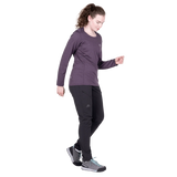 Mountain Equipment Tempi Women's LS Tee in Nightshade - Side walking