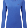 Mountain Equipment Tempi Women's LS Tee in Vivid Blue - Flat front