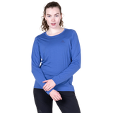 Mountain Equipment Tempi Women's LS Tee in Vivid Blue - Front view