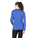 Mountain Equipment Tempi Women's LS Tee in Vivid Blue - Side walking