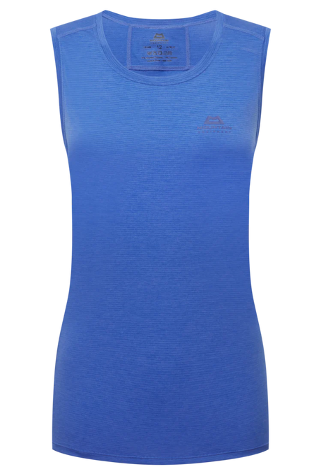 Mountain Equipment Tempi Women's Tank in Vivid Blue - Flat front