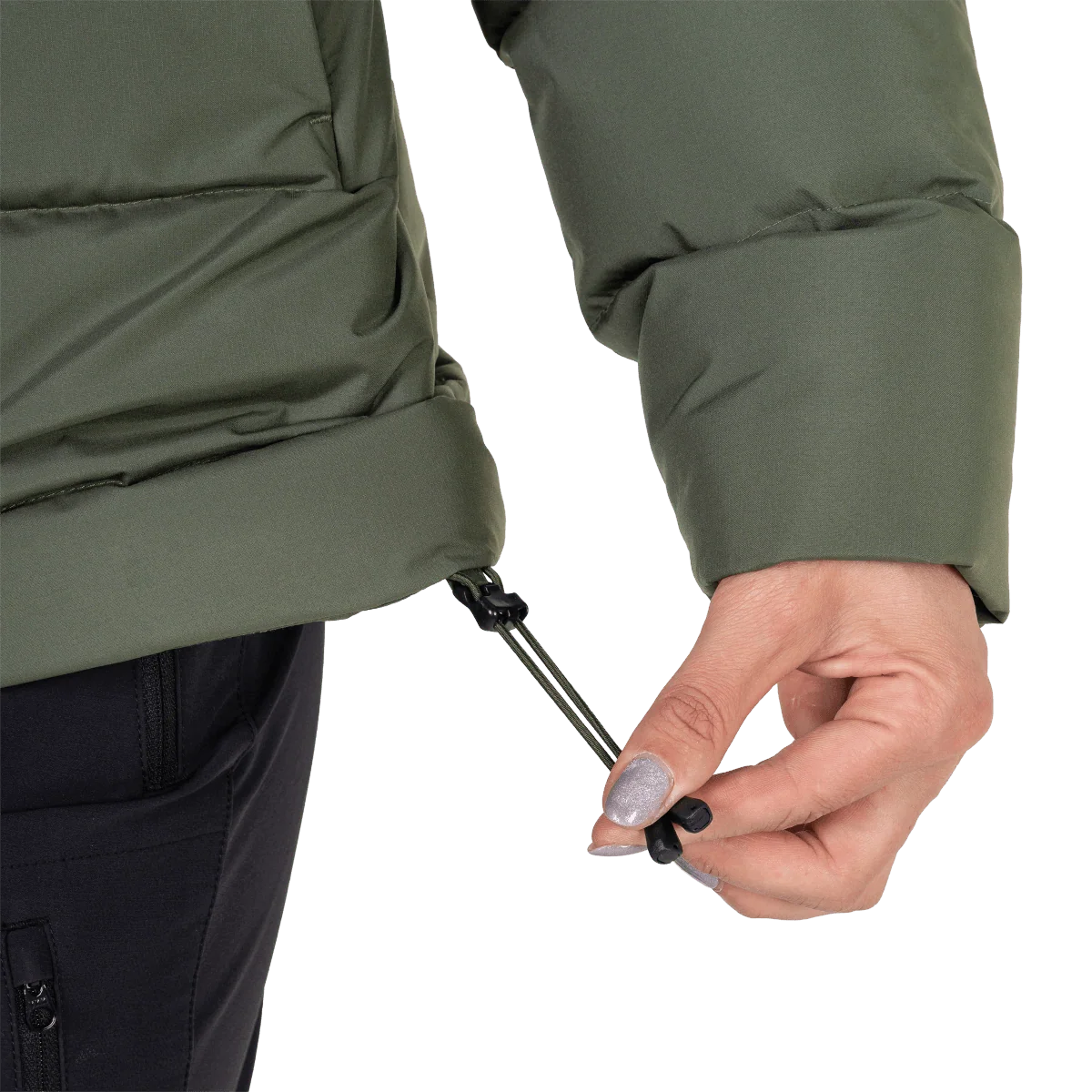 Mountain Equipment Tromso Women's Jacket in Buckthorn - Hem Drawcord Detail