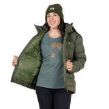 Mountain Equipment Tromso Women's Jacket in Buckthorn - On Model Open Front