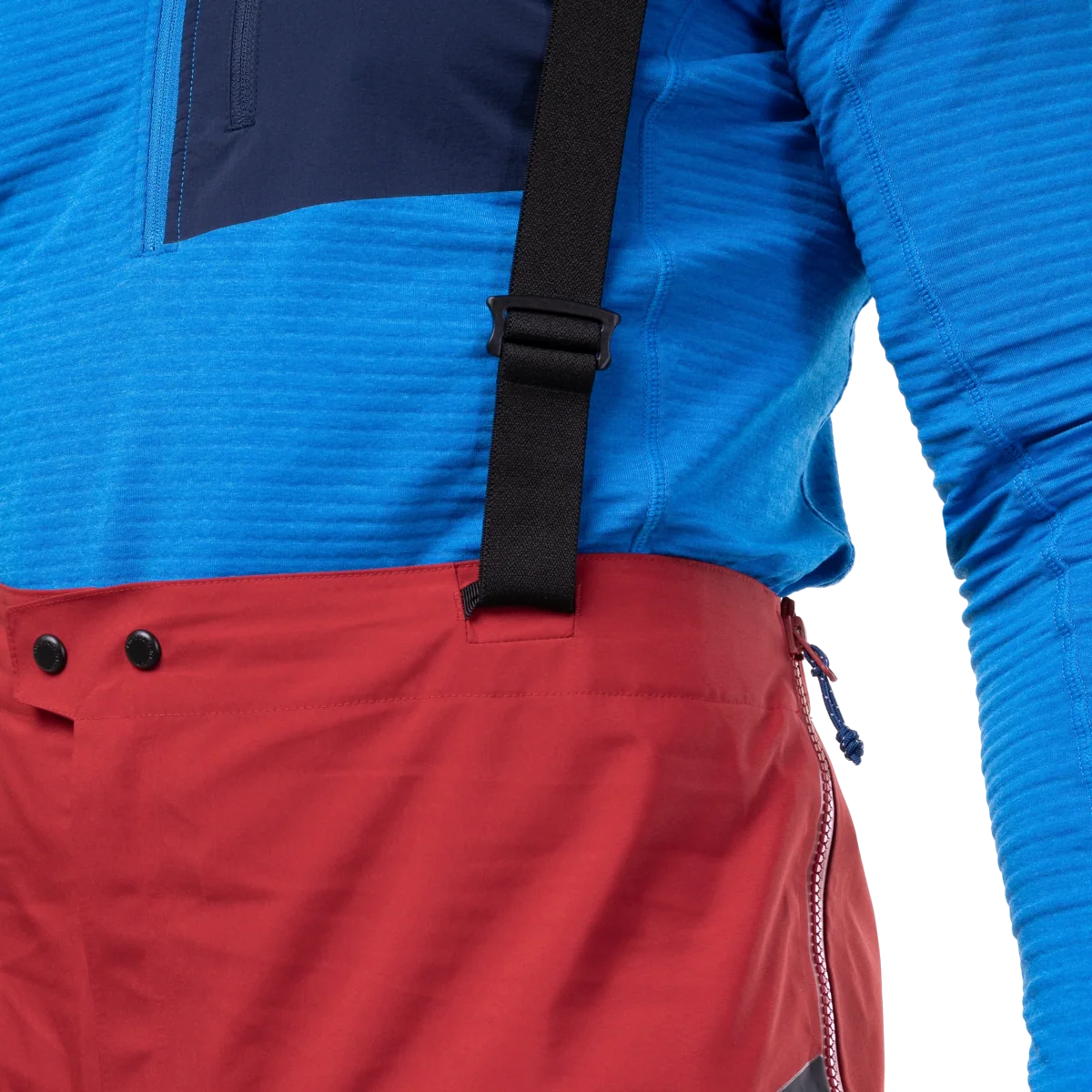 Mountain Equipment Tupilak Men's GORE-TEX Pant in Crimson - Brace Detail Model
