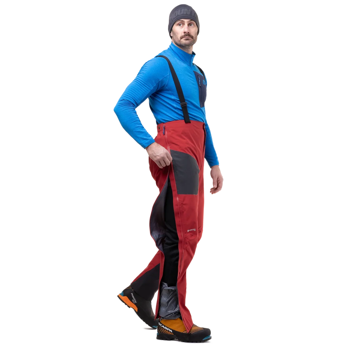 Mountain Equipment Tupilak Men's GORE-TEX Pant in Crimson - Side Model