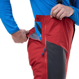 Mountain Equipment Tupilak Men's GORE-TEX Pant in Crimson - Zip Detail Model