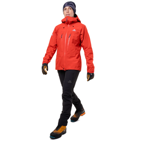 Mountain Equipment Tupilak Women's GORE-TEX Jacket in Chili Red - Full Length View on Model