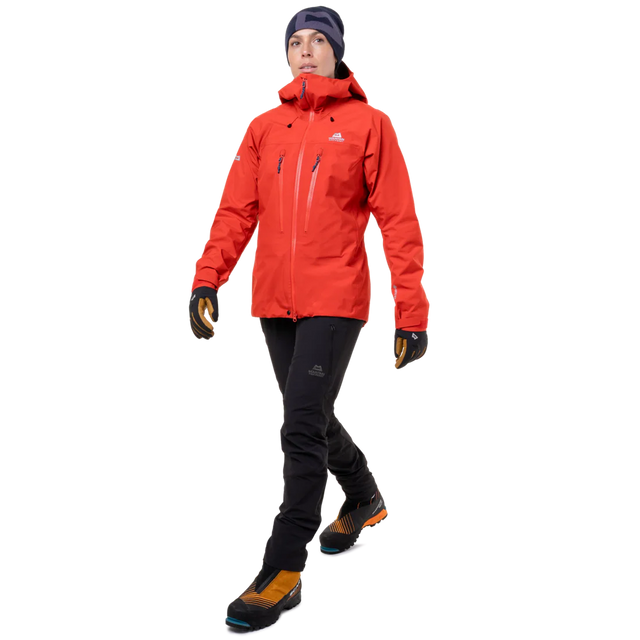Mountain Equipment Tupilak Women's GORE-TEX Jacket in Chili Red - Full Length View on Model