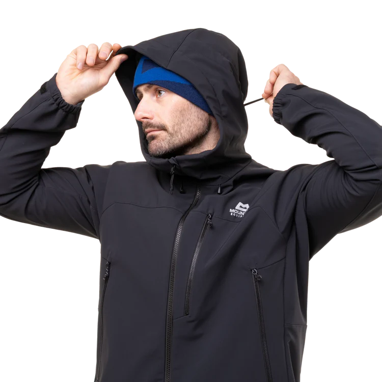 Mountain Equipment Vulcan Men's Jacket in Black - Hood Detail
