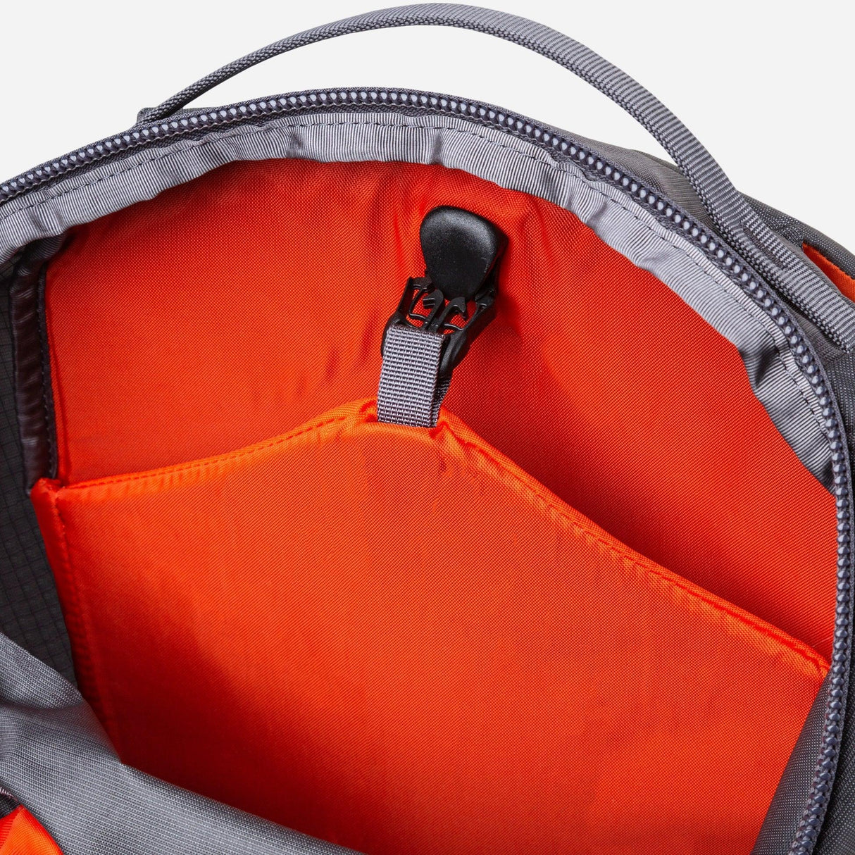 Mountain Equipment Wallpack 16 Backpack in Anvil/Cardinal Orange - Haul Loop Detail
