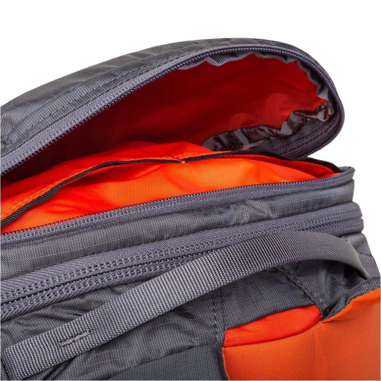 Mountain Equipment Wallpack 16 Backpack in Anvil/Cardinal Orange - Lid Pocket Detail