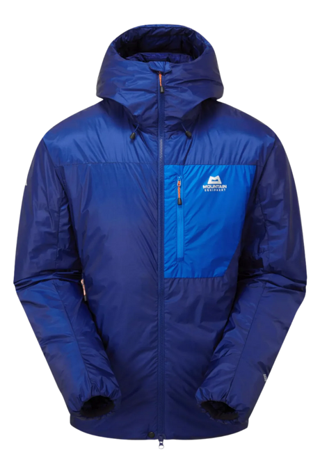 Mountain Equipment Xeros Men's Jacket in Admiral/Atlantic - Flat Lay Front
