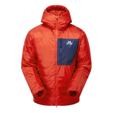 Mountain Equipment Xeros Men's Jacket in Chili Red/Medieval - Flat Lay Front