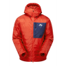 Mountain Equipment Xeros Men's Jacket in Chili Red/Medieval - Flat Lay Front