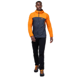 Mountain Equipment Aerotherm Men's Jacket Outdoor Action BlueNights/Ember- Front Fit