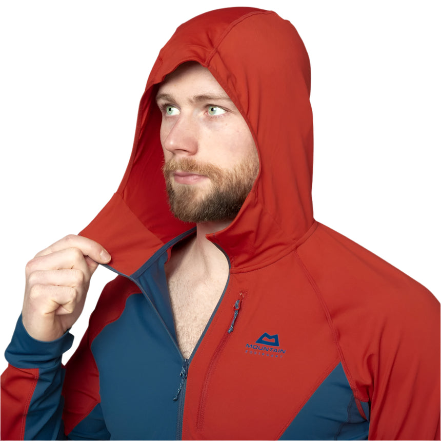 Mountain Equipment Aiguille Hooded Men's Top Outdoor Action Dusk/Red Rock - Hood