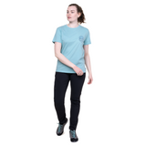 Mountain Equipment Alpenglow Women's Tee Outdoor Action- Front Fit