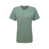Mountain Equipment Alpenglow Women's Tee Outdoor Action Sage- Front