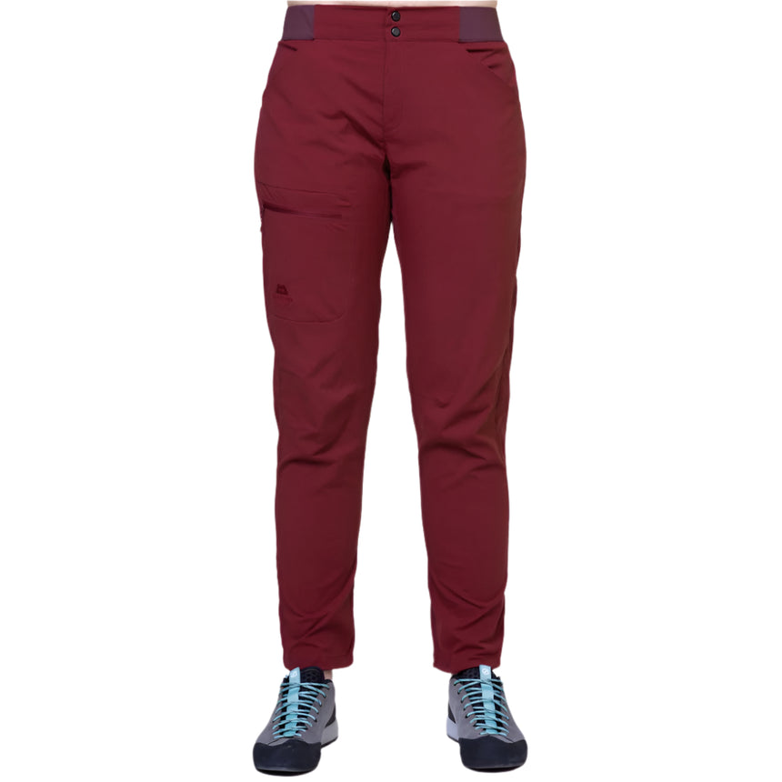 Mountain Equipment Altun Women's Pant Outdoor Action Cabernet- Front Fit