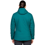 Mountain Equipment Andola Women's Jacket Outdoor Action Deep Teal- Back Fit on Model