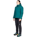 Mountain Equipment Andola Women's Jacket Outdoor Action Deep Teal- Side Fit on Model