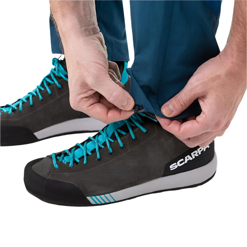 Mountain Equipment Anvil Men's Pant Outdoor Action Majolica/Alto Blue- Drawcord at the hem