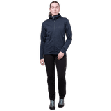 Mountain Equipment Apiro Hooded Women's Jacket Outdoor Action Cosmos- Front Fit on Model